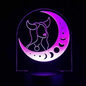 Taurus moon‎ goddess light led color changing nightlight on base
